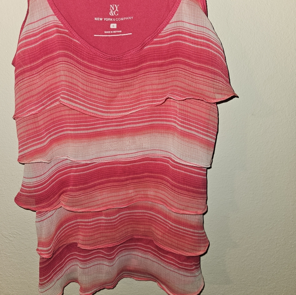 New York & Company Womans Pink Tank Top Size S - Picture 3 of 9